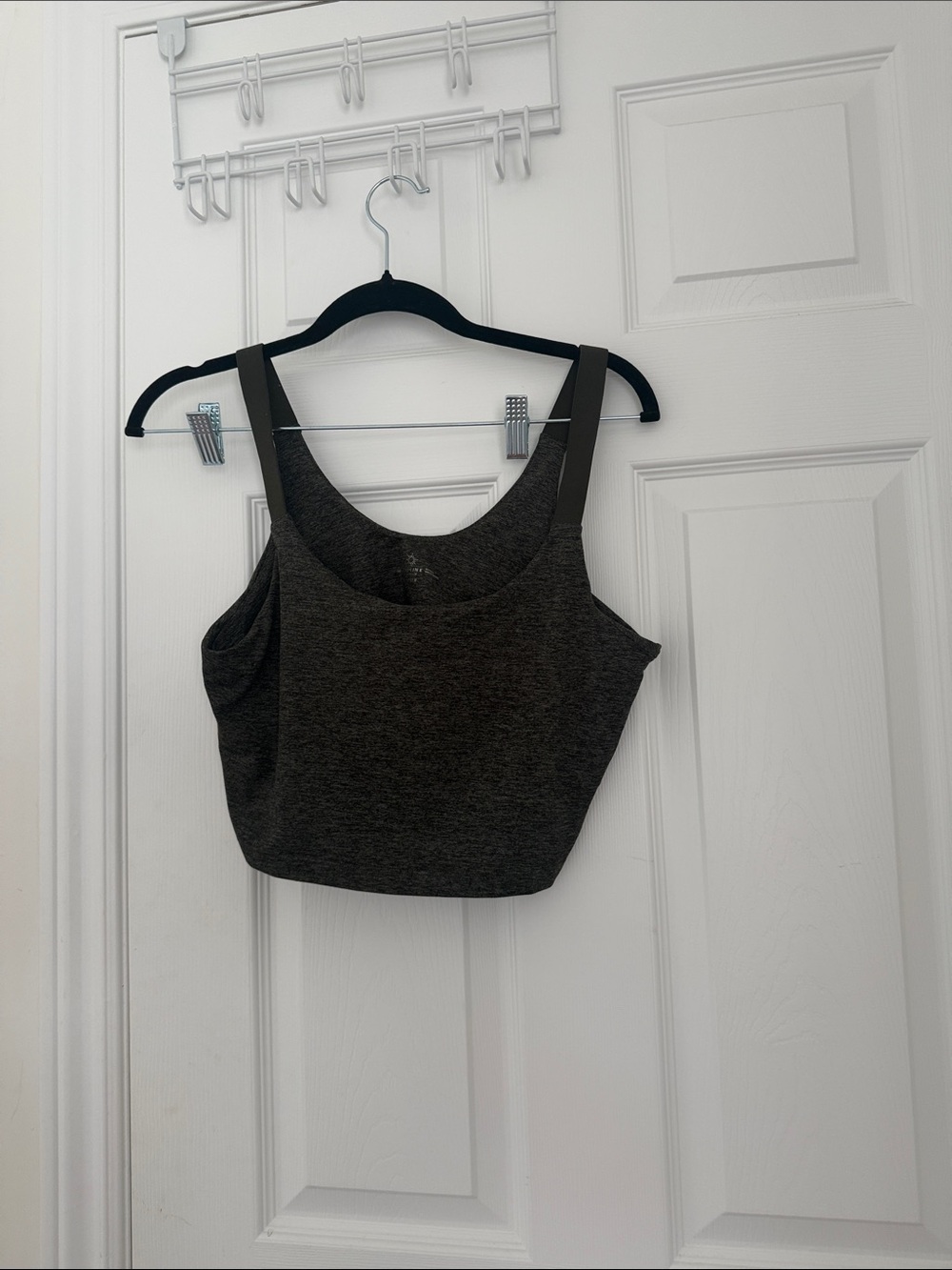 aerie Dark Gray Crop Tank with Wide Straps